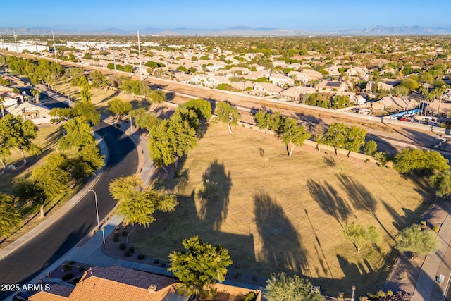 bird's eye view featuring a mountain view