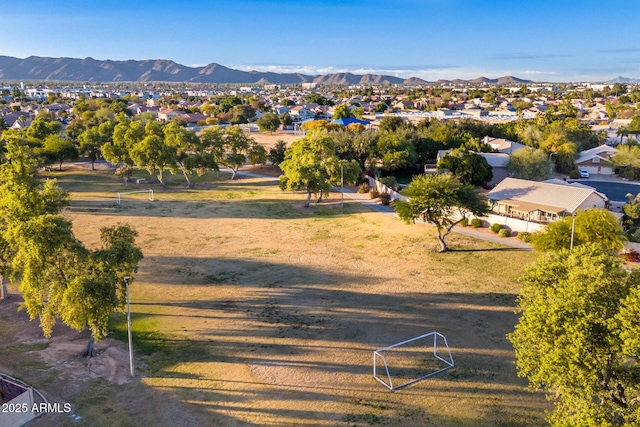 drone / aerial view with a mountain view