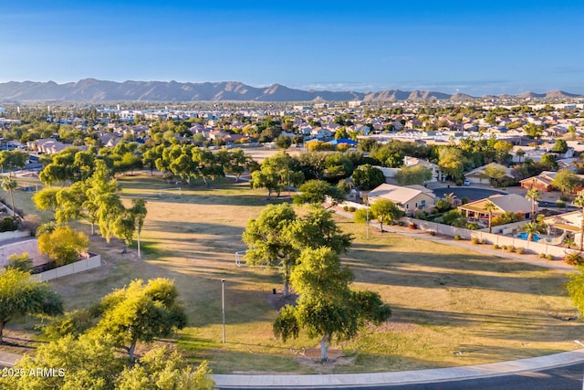 bird's eye view featuring a mountain view