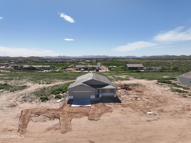 drone / aerial view with a mountain view