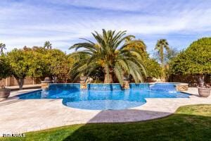 view of pool featuring a patio area