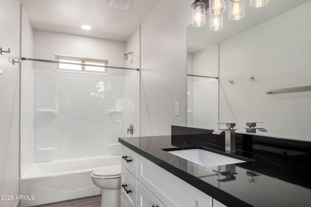 48451 N 27th Ave, New River, AZ 85087 - bathroom featuring toilet, vanity, and shower / tub combination