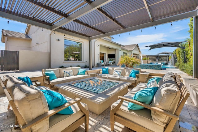 2652 E Pelican Ct, Gilbert, AZ 85297 - view of patio featuring outdoor lounge area and a pergola