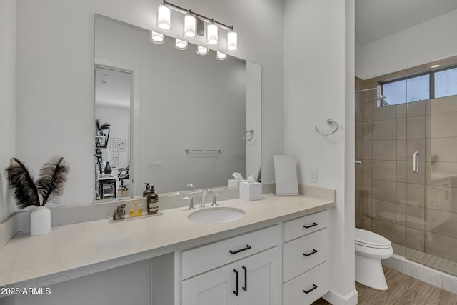 2652 E Pelican Ct, Gilbert, AZ 85297 - full bath featuring a stall shower, vanity, and wood finished floors