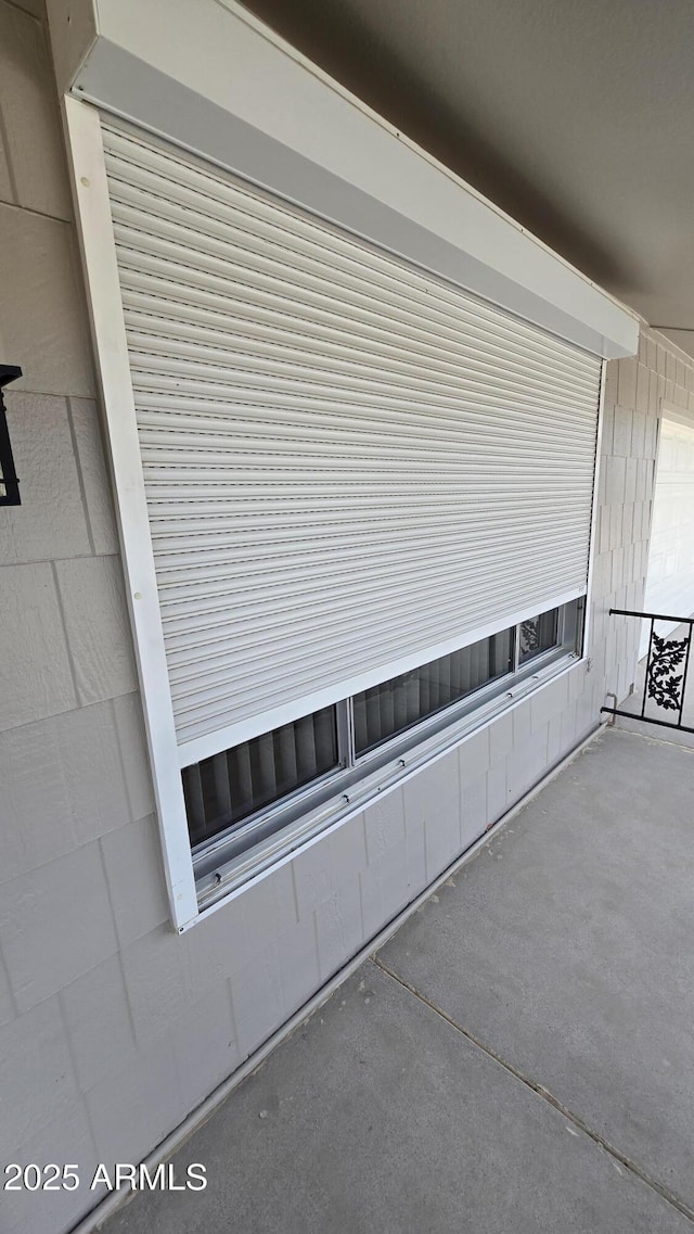 interior details with concrete block wall