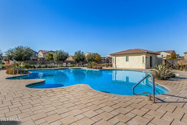 view of pool with a patio area