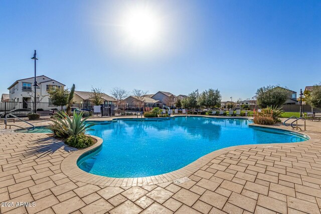 view of pool featuring a patio