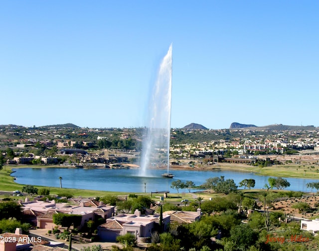 property view of water with a mountain view