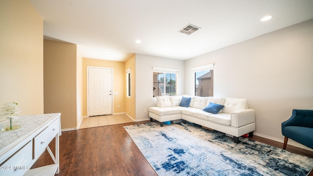 living room featuring hardwood / wood-style floors