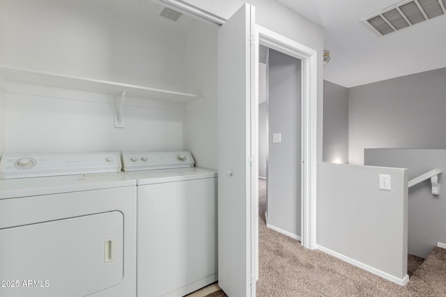 125 S 56th St Unit 124, Mesa, AZ 85206 - washroom featuring independent washer and dryer, light colored carpet, and baseboards