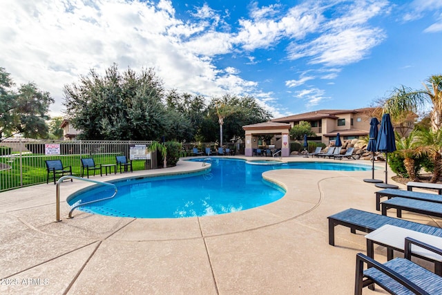 view of pool featuring a patio area