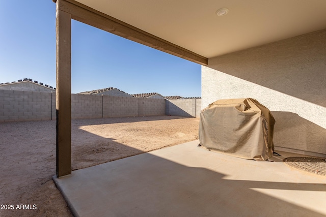 view of patio with area for grilling