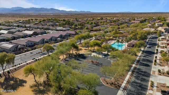 bird's eye view with a mountain view