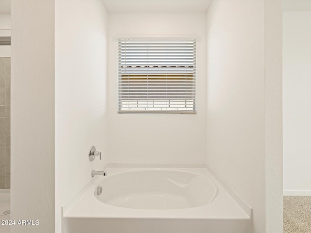 bathroom featuring a tub