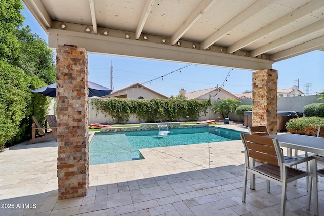 1057 W Laurel Ave, Gilbert, AZ 85233 - view of pool with a patio area, a fenced backyard, and outdoor dining space