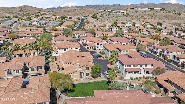 bird's eye view with a residential view and a mountain view
