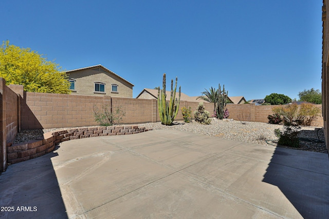view of patio featuring a fenced backyard