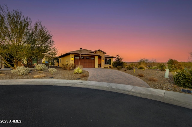 view of front of home featuring a garage