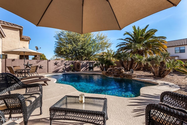 view of pool with a patio area