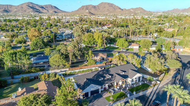 bird's eye view with a mountain view