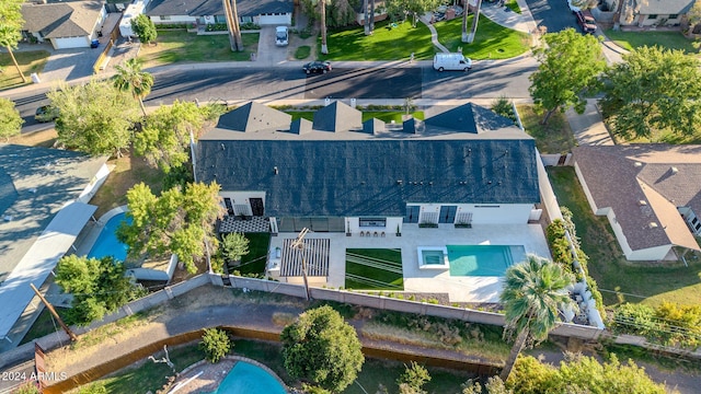 aerial view featuring a residential view