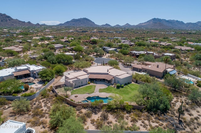 aerial view featuring a mountain view