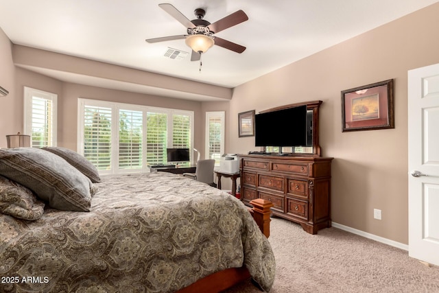 7504 W Patriot Way, Florence, AZ 85132 - bedroom featuring light carpet and a ceiling fan