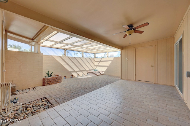 view of patio with ceiling fan