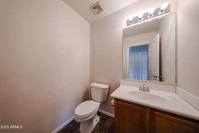 4804 S 25th Dr, Phoenix, AZ 85041 - bathroom featuring vanity, toilet, baseboards, and lofted ceiling