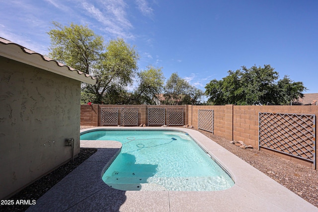 view of pool with a fenced in pool and a fenced backyard
