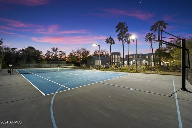 view of sport court featuring community basketball court and fence