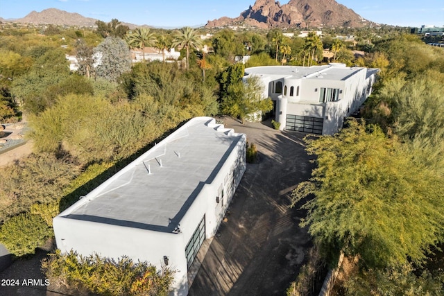 aerial view with a mountain view