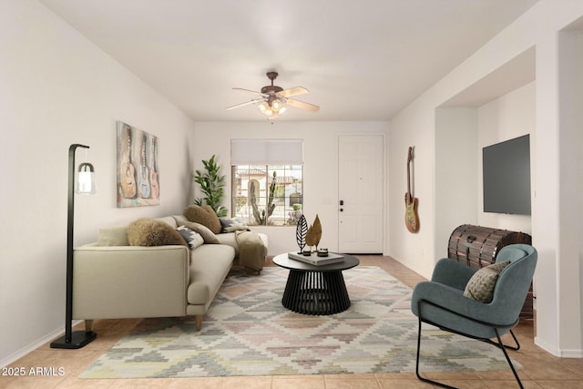 43142 N Outer Bank Dr, Anthem, AZ 85086 - living area with baseboards and ceiling fan