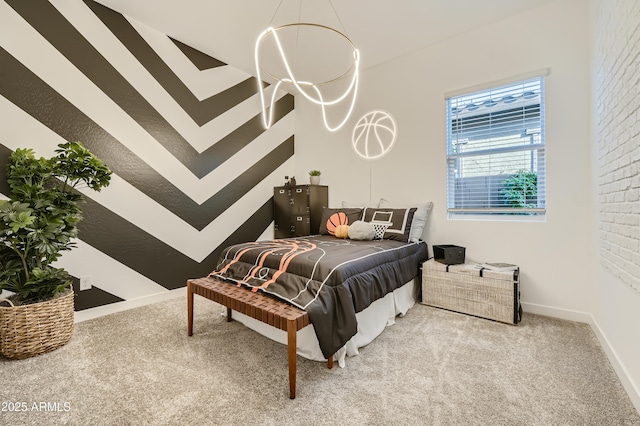 carpeted bedroom with baseboards