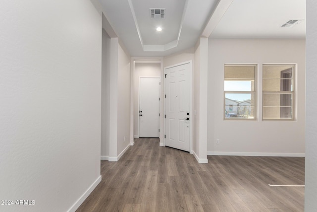 hall featuring hardwood / wood-style flooring