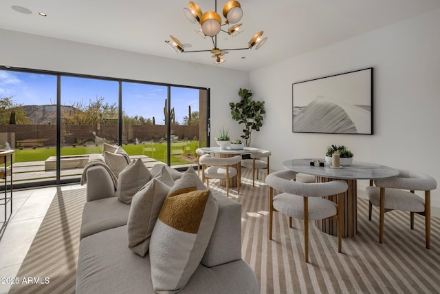 24863 N 103rd Way, Scottsdale, AZ 85255 - living area featuring a chandelier and recessed lighting