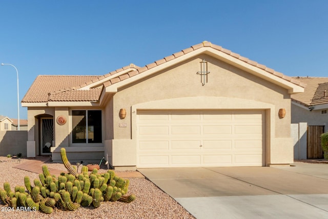 view of front of house with a garage