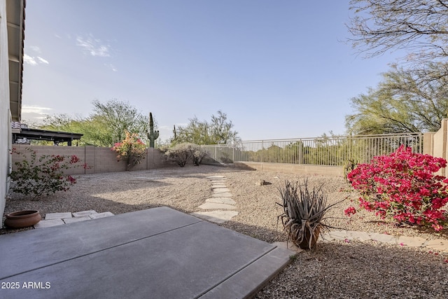 view of yard with a patio area