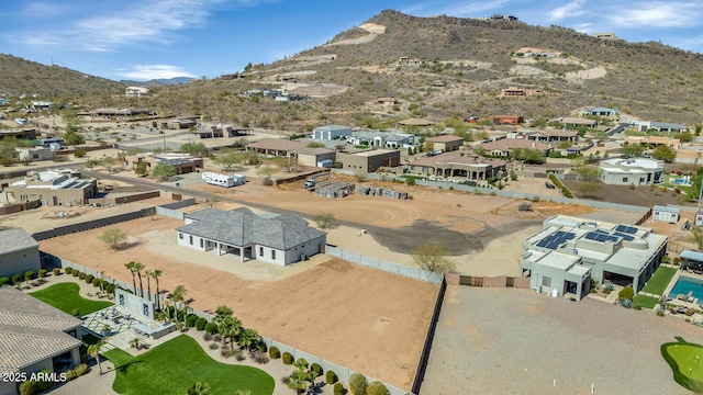 bird's eye view with a mountain view and a residential view