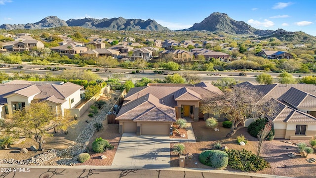 aerial view featuring a mountain view