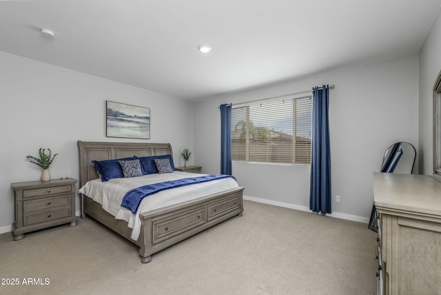 9757 E Red Giant Dr, Mesa, AZ 85212 - bedroom featuring light carpet, baseboards, and recessed lighting