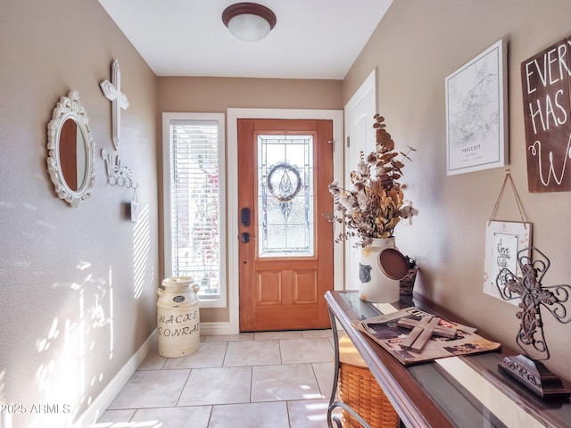 view of tiled foyer