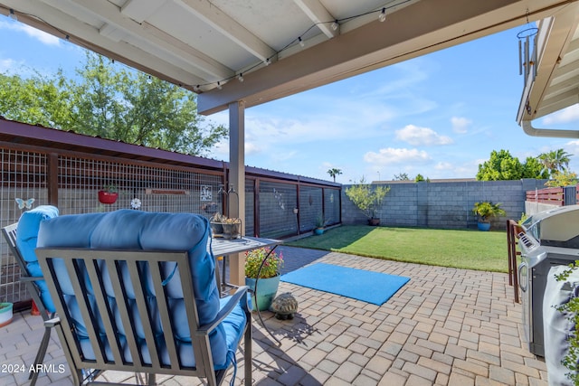 view of patio with a fenced backyard