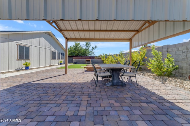 view of patio / terrace with outdoor dining area and a fenced backyard