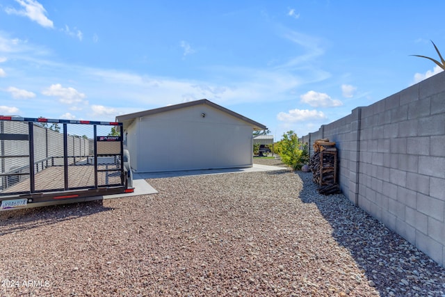 exterior space with a fenced backyard