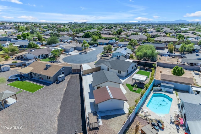 drone / aerial view with a residential view