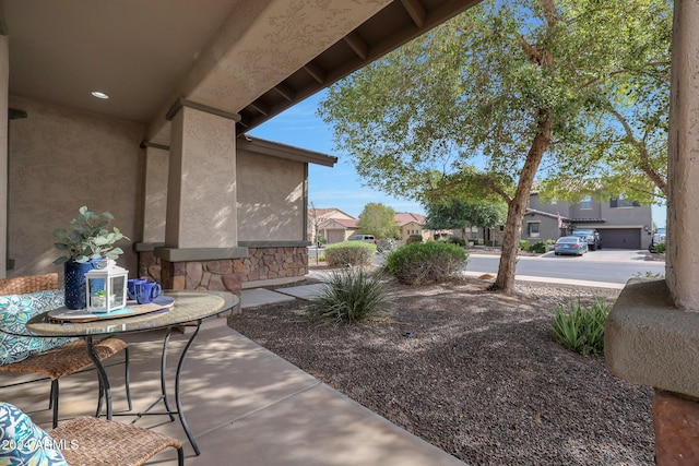 view of yard featuring a residential view