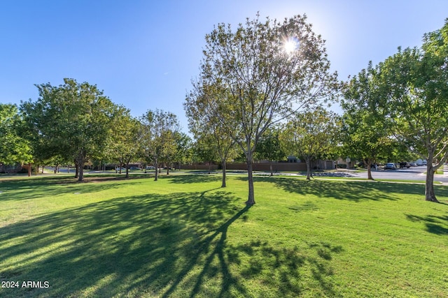 view of property's community featuring a lawn