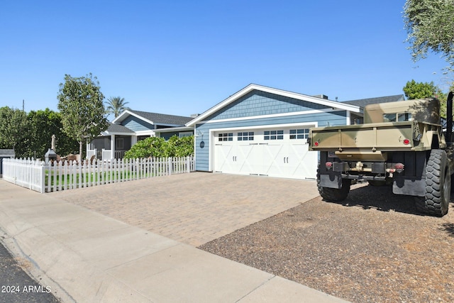 view of front of house with a garage