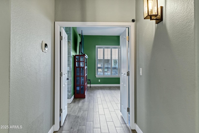 26475 N Wrangler Rd, Scottsdale, AZ 85255 - hall with wood finished floors and a textured wall